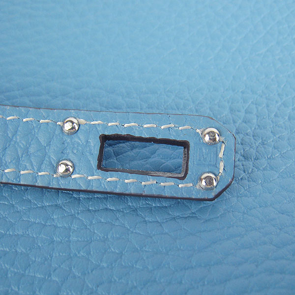 High Quality Hermes Kelly Long Clutch Bag Light Blue H009 Replica